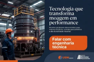 Granulometria fina alcançada pelo moinho pendular industrial.